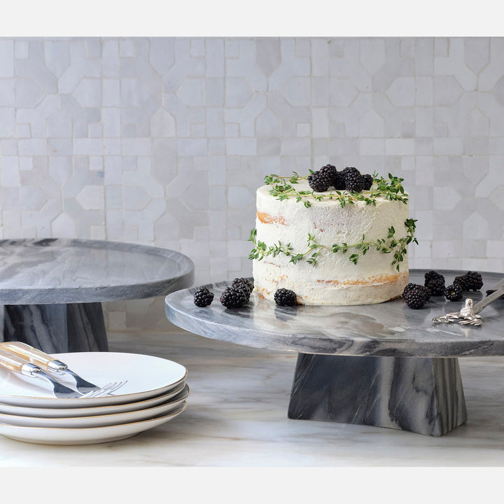 Caden Gray Cake Stand Marble Large