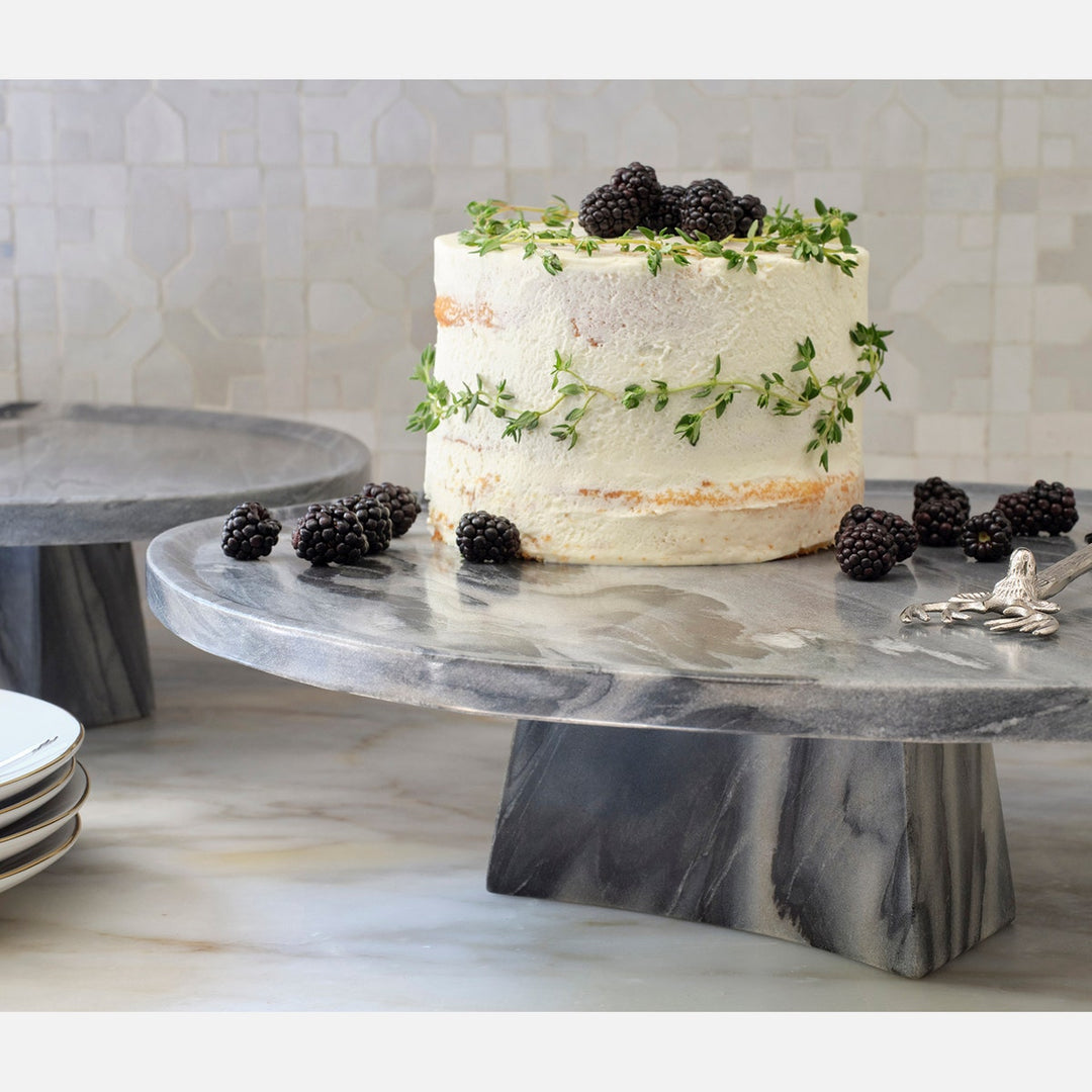Caden Gray Cake Stand Marble Large