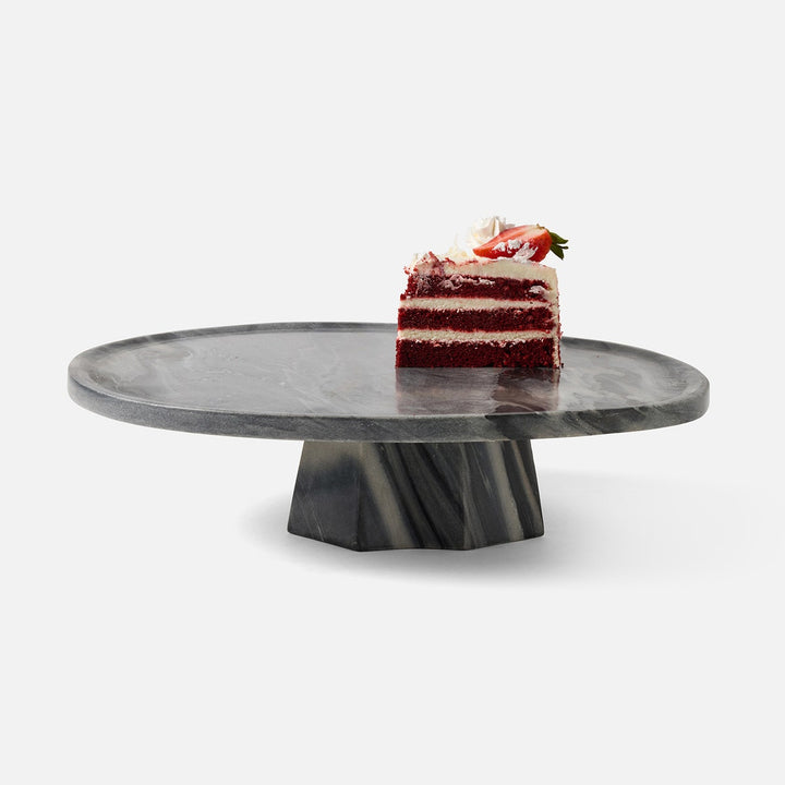 Caden Gray Cake Stand Marble Large