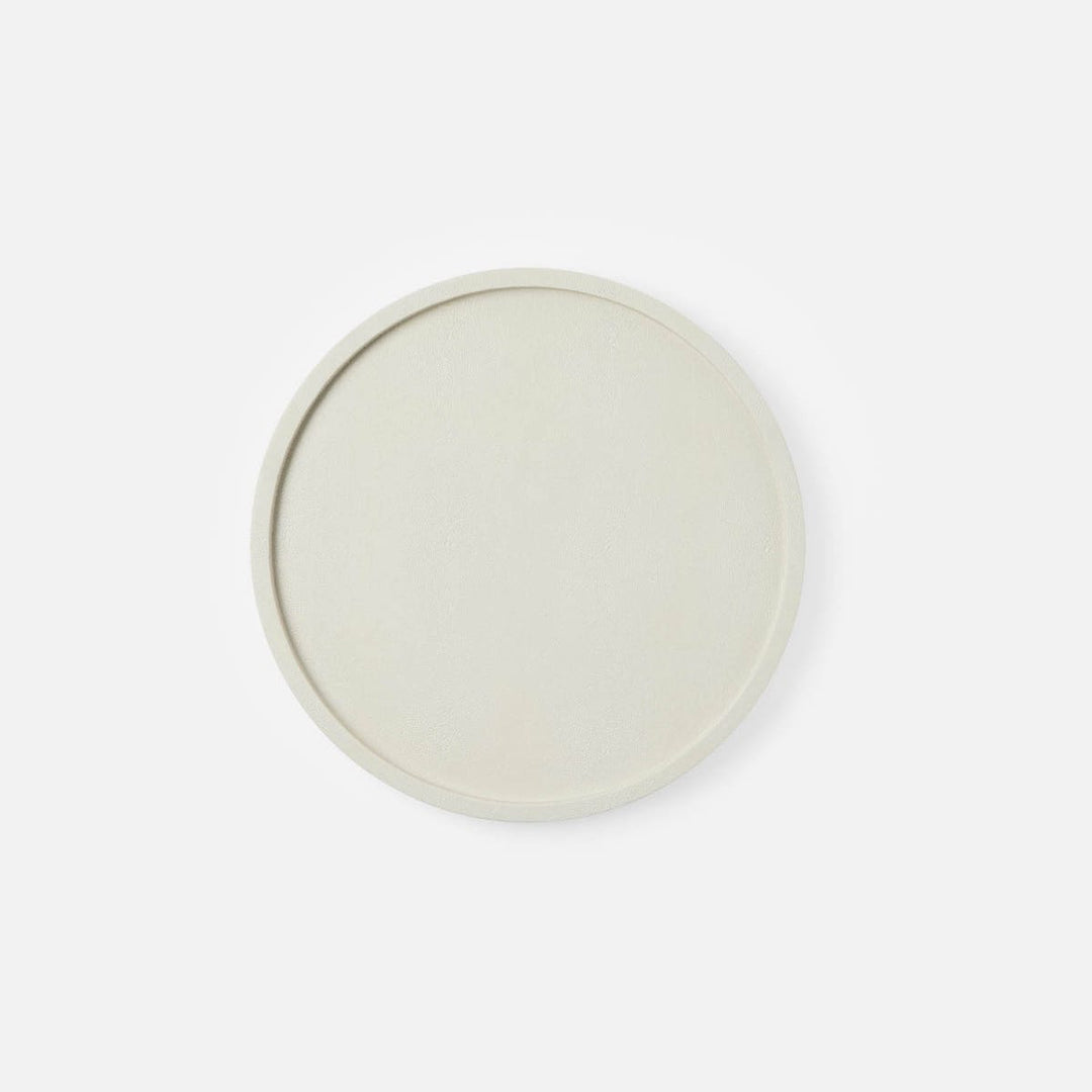Calvin Blanc Br Lazy Susan Realistic Faux Shagreen 18"D