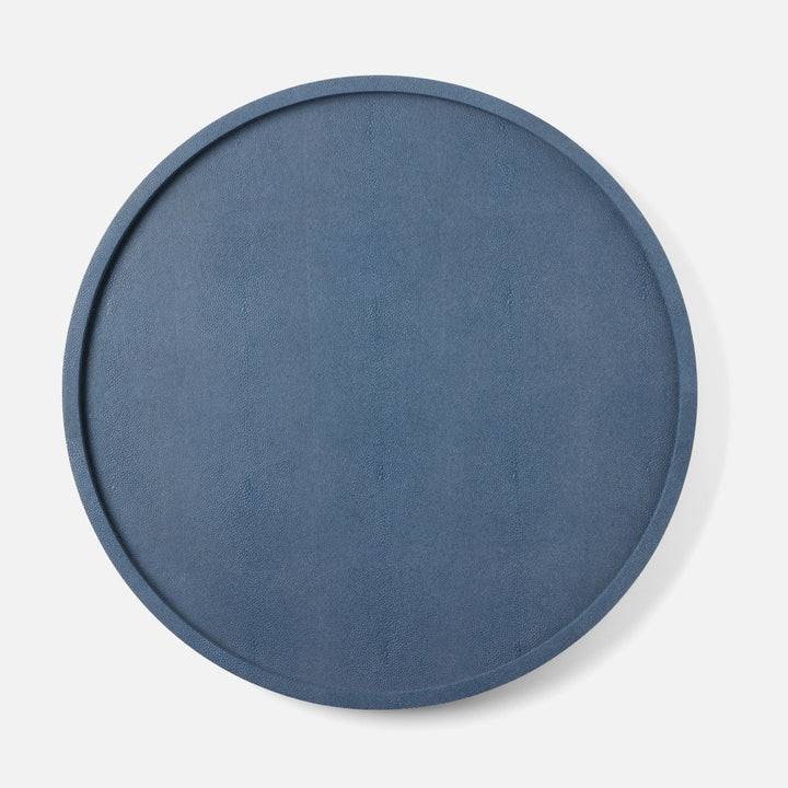 Calvin Navy Lazy Susan Realistic Faux Shagreen 24"D