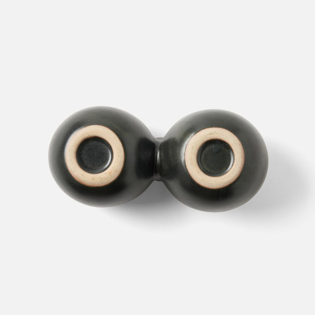 Desmond Black Glaze Snack Bowl Double Stoneware Pack/2