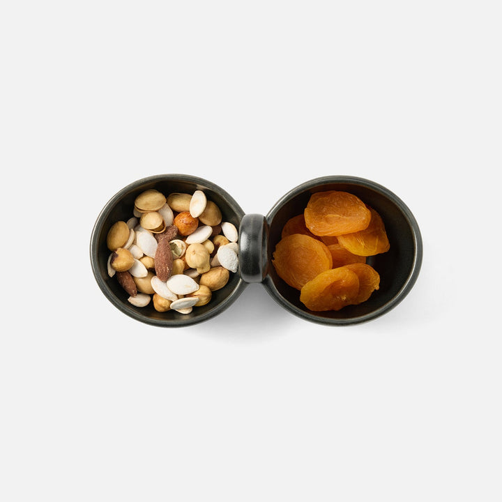 Desmond Black Glaze Snack Bowl Double Stoneware Pack/2