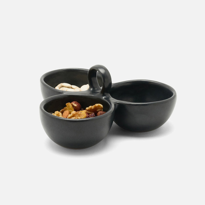 Desmond Black Glaze Snack Bowl Triple Stoneware