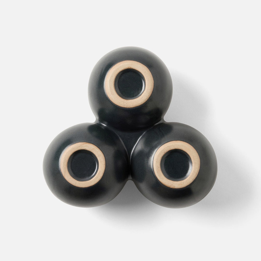 Desmond Black Glaze Snack Bowl Triple Stoneware