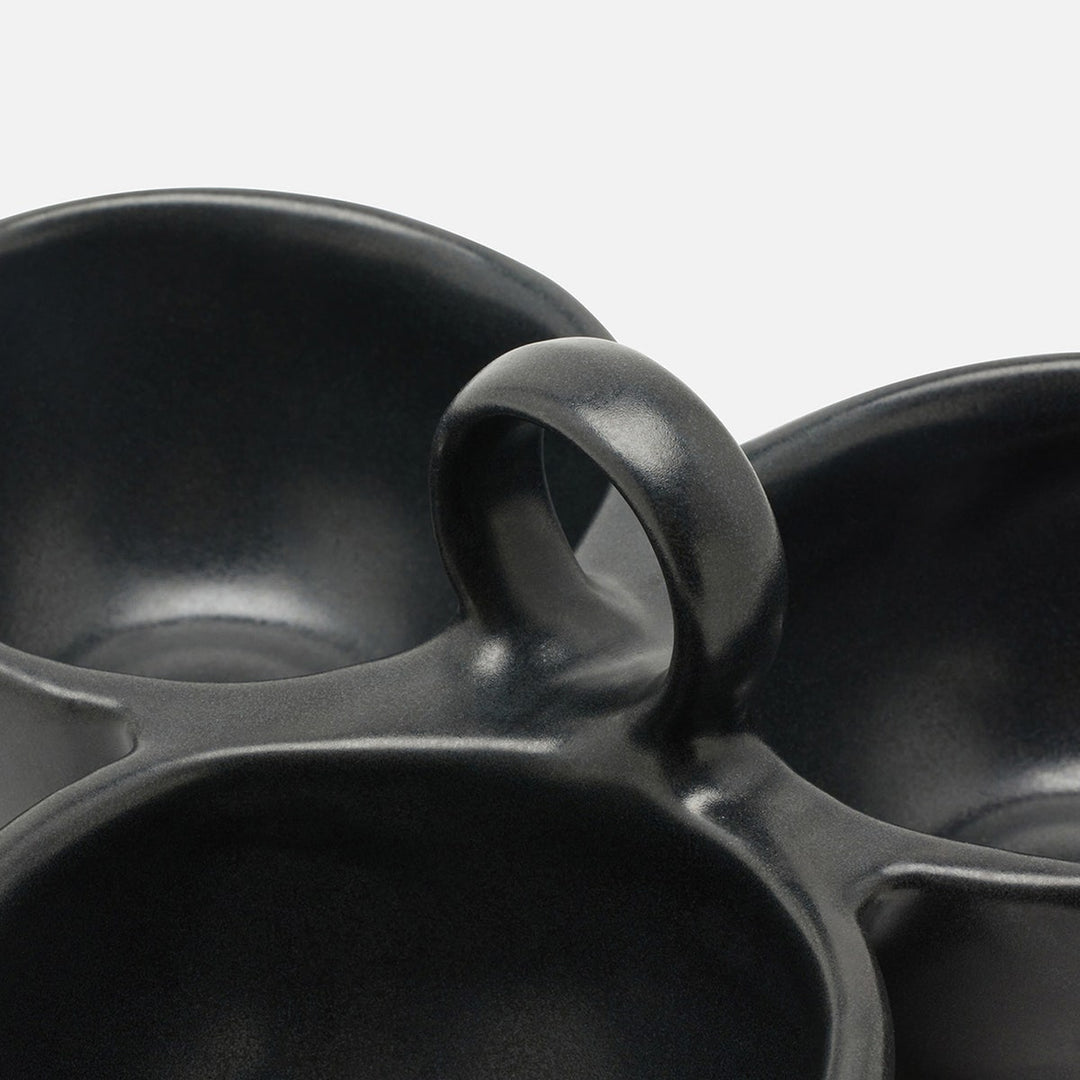 Desmond Black Glaze Snack Bowl Triple Stoneware