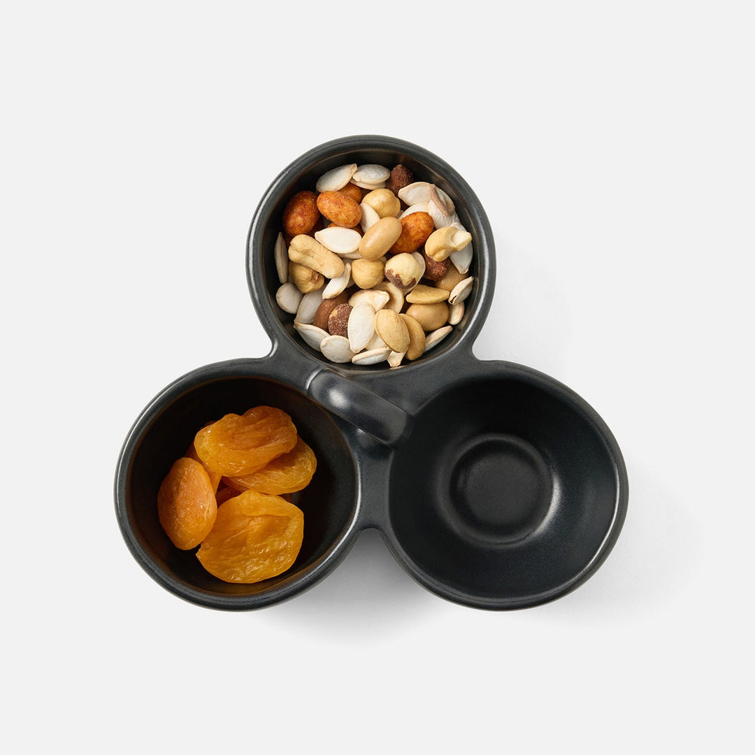 Desmond Black Glaze Snack Bowl Triple Stoneware