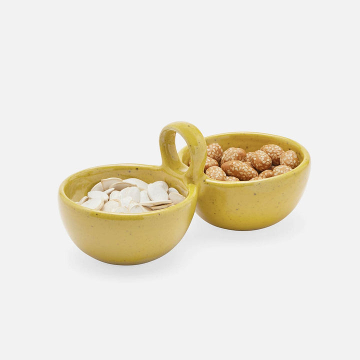 Desmond Chartreuse Salt Glaze Snack Bowl Stoneware Double Pack/2