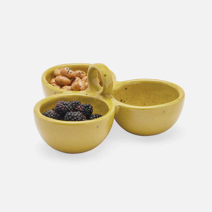 Desmond Chartreuse Salt Glaze Snack Bowl Stoneware Triple