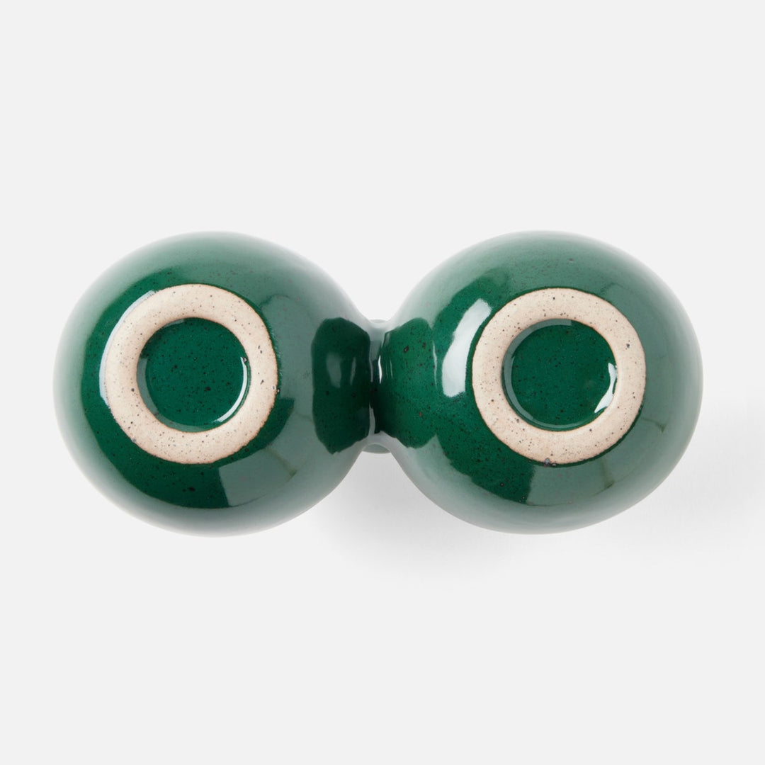 Desmond Dark Green Salt Glaze Snack Bowl Stoneware Double Pack/2