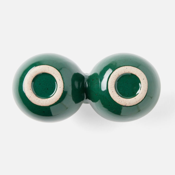 Desmond Dark Green Salt Glaze Snack Bowl Stoneware Double Pack/2