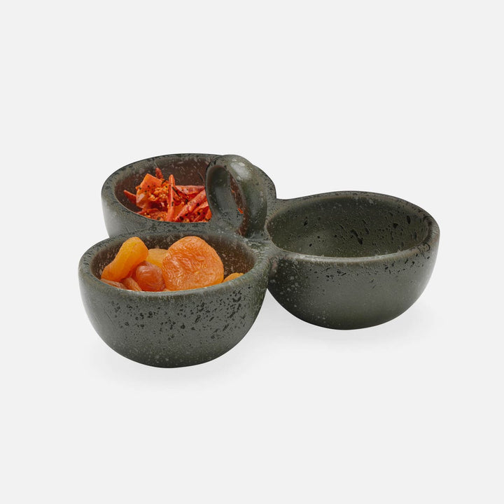 Desmond Gray Salt Glaze Snack Bowl Stoneware Triple