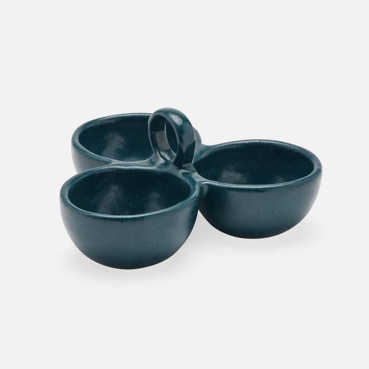 Desmond Midnight Teal Snack Bowl Stoneware Triple