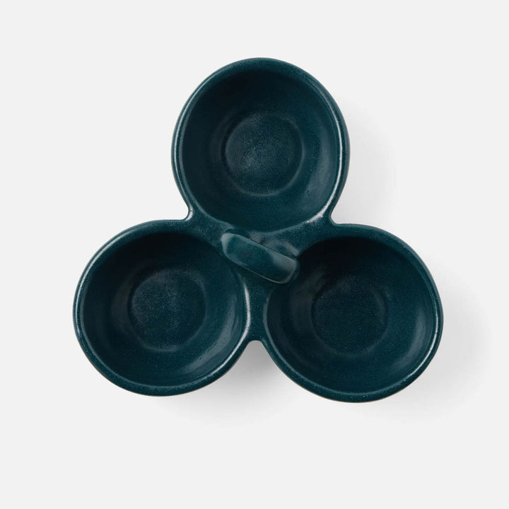 Desmond Midnight Teal Snack Bowl Stoneware Triple