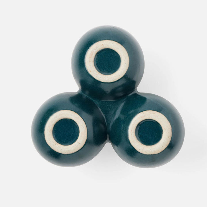 Desmond Midnight Teal Snack Bowl Stoneware Triple
