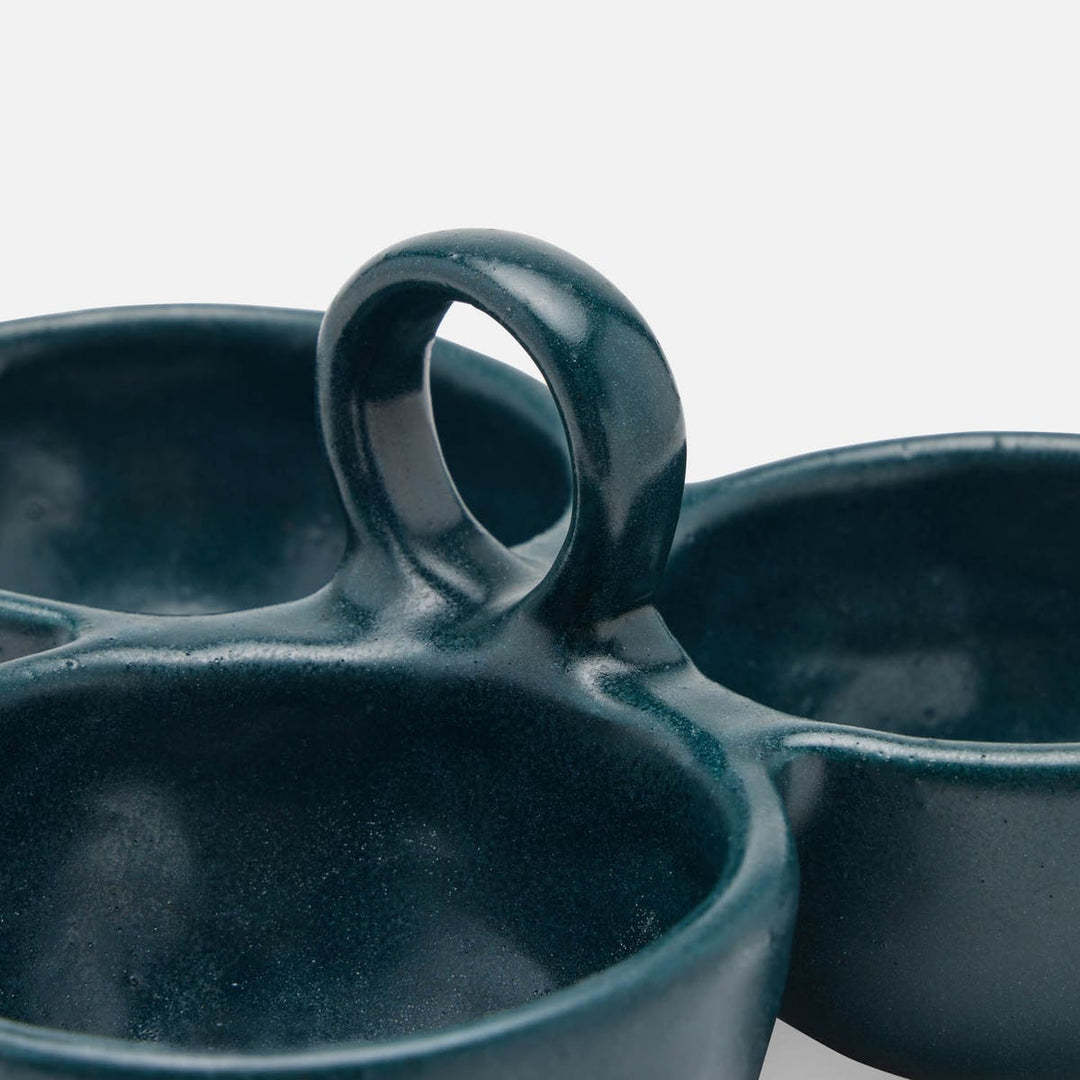 Desmond Midnight Teal Snack Bowl Stoneware Triple