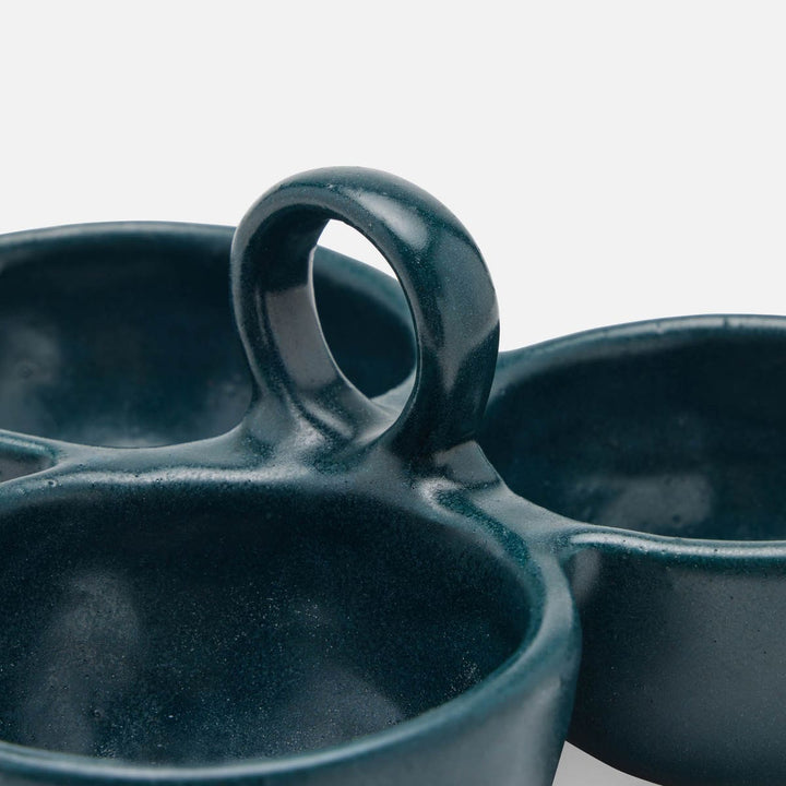 Desmond Midnight Teal Snack Bowl Stoneware Triple