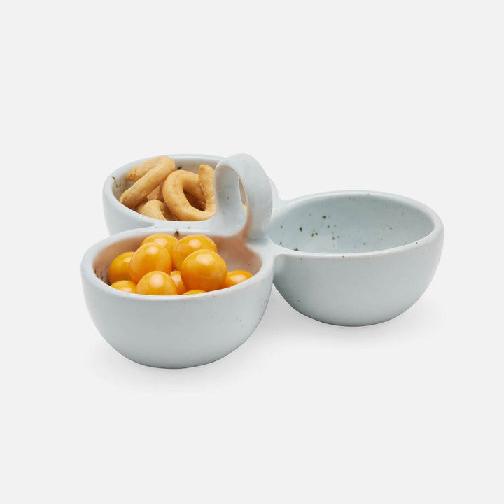 Desmond White Salt Glaze Snack Bowl Stoneware Triple
