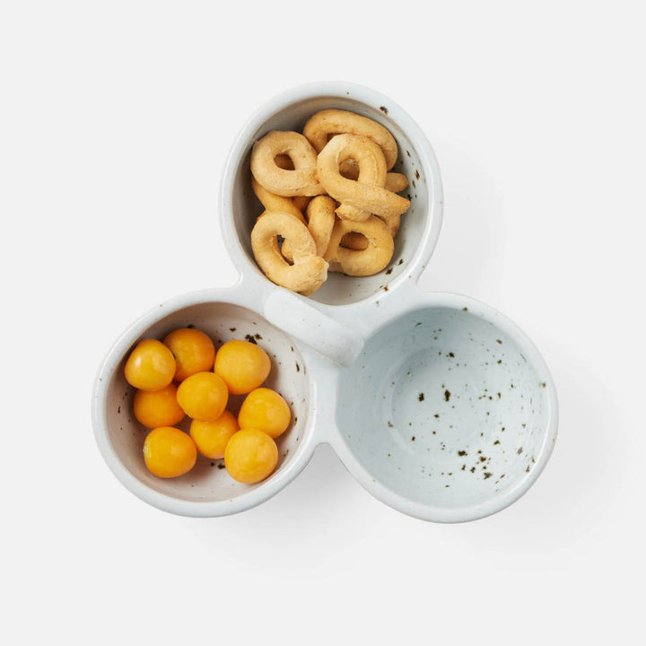 Desmond White Salt Glaze Snack Bowl Stoneware Triple