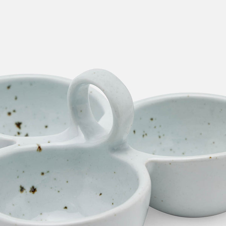 Desmond White Salt Glaze Snack Bowl Stoneware Triple
