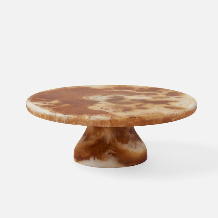Hugo Amber Swirled Cake Stand Resin Large