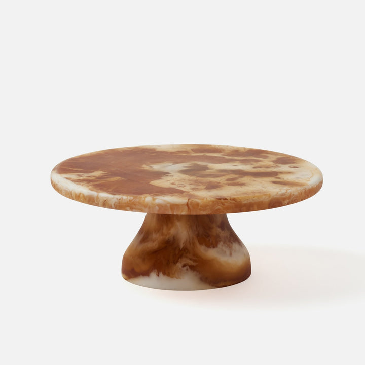 Hugo Amber Swirled Cake Stand Resin Small