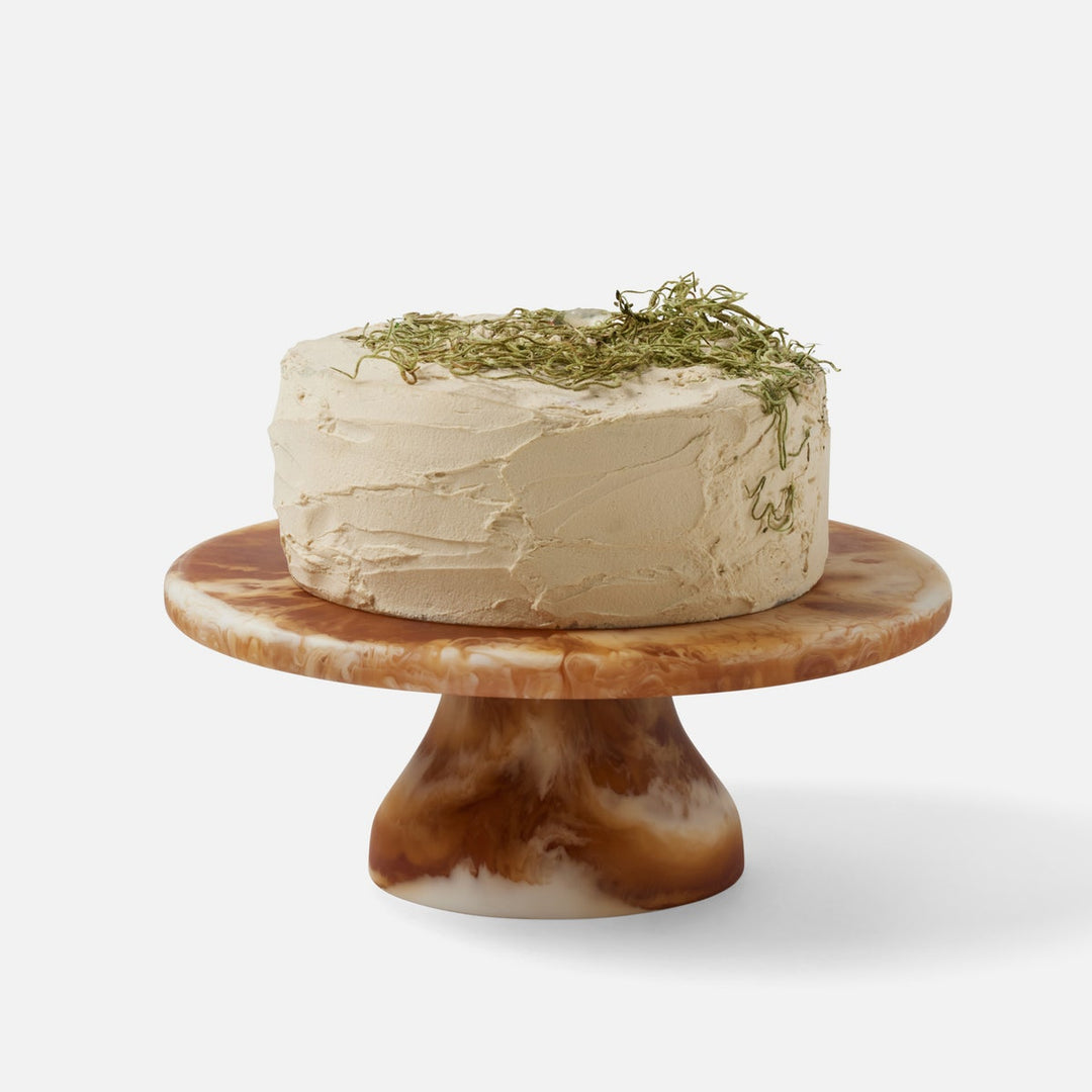 Hugo Amber Swirled Cake Stand Resin Small