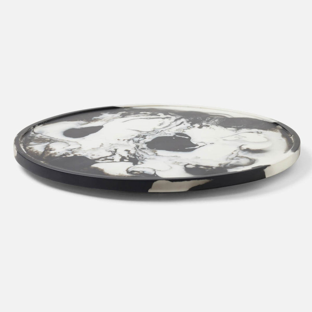 Hugo Black Swirled Lazy Susan Resin 18"D