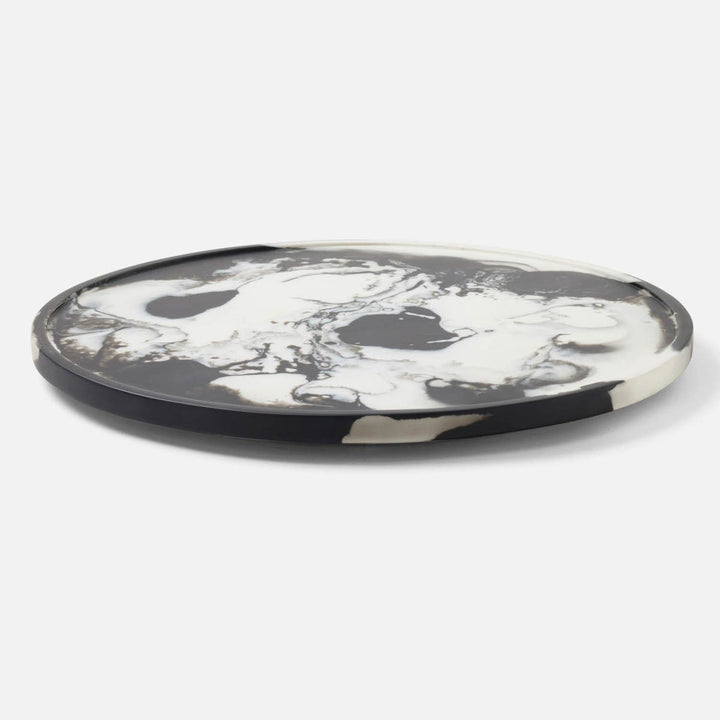 Hugo Black Swirled Lazy Susan Resin 18"D