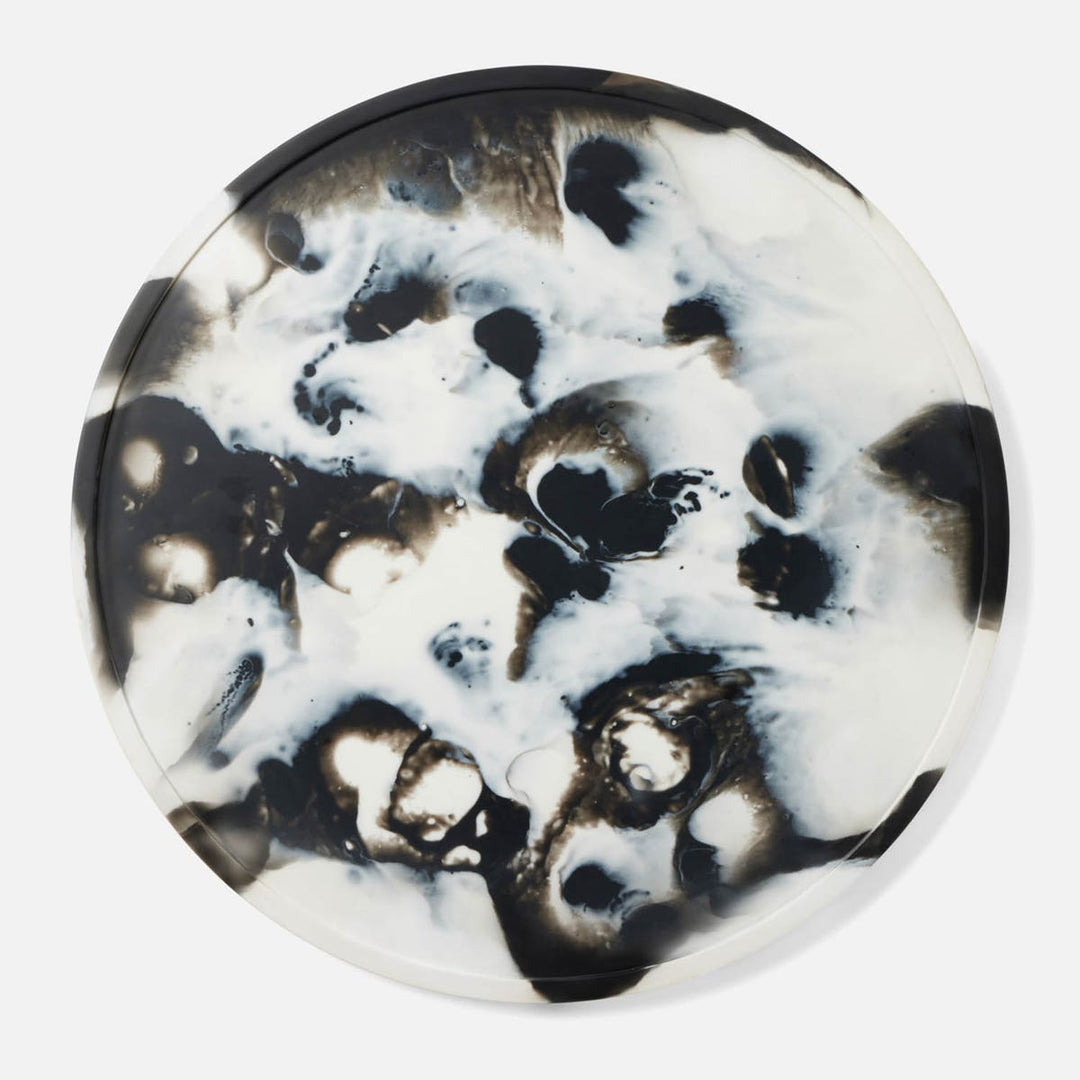 Hugo Black Swirled Lazy Susan Resin 24"D