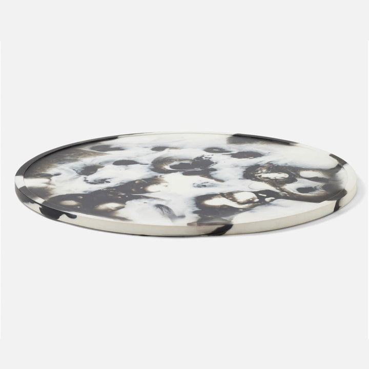 Hugo Black Swirled Lazy Susan Resin 24"D