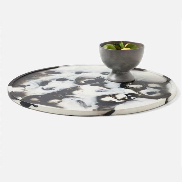 Hugo Black Swirled Lazy Susan Resin 24"D