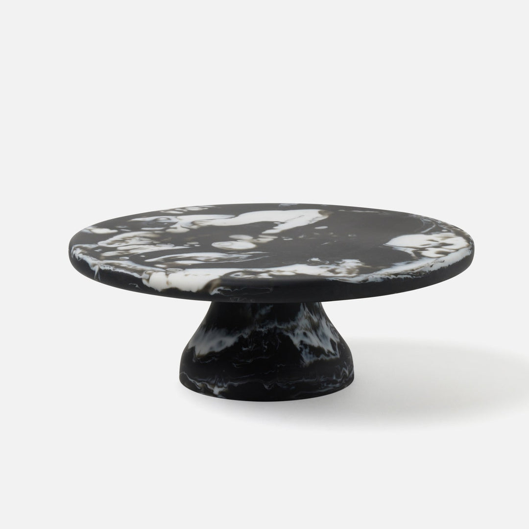 Hugo Black Swirled Cake Stand Resin Large