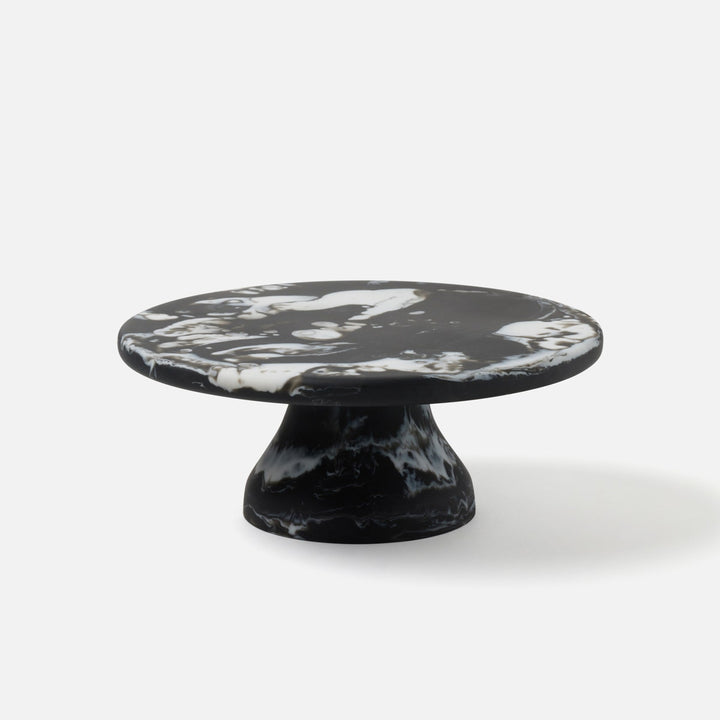 Hugo Black Swirled Cake Stand Resin Small