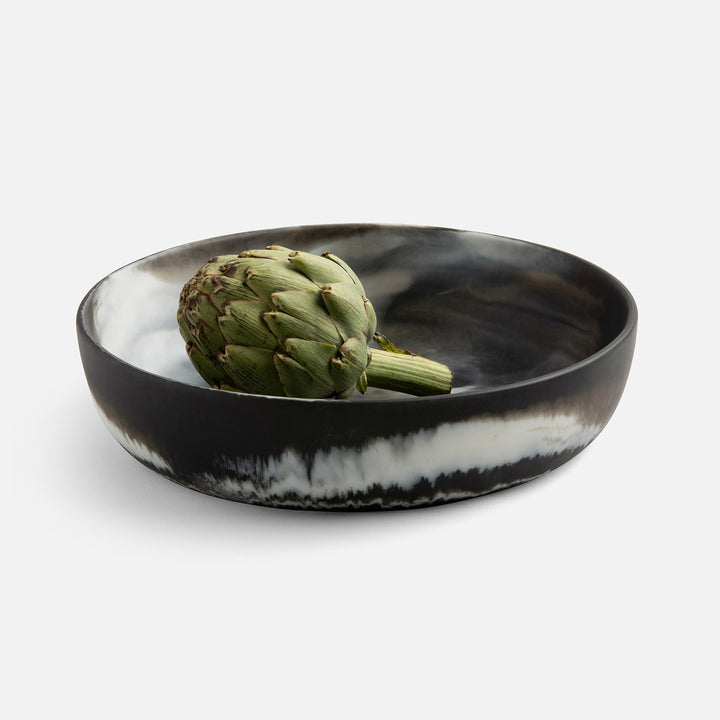 Hugo Black Swirled Serving Bowl Resin Large
