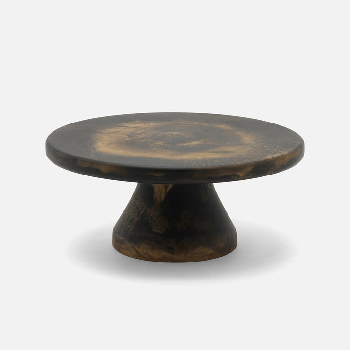 Hugo Black/Gold Swirled Cake Stand Resin Large