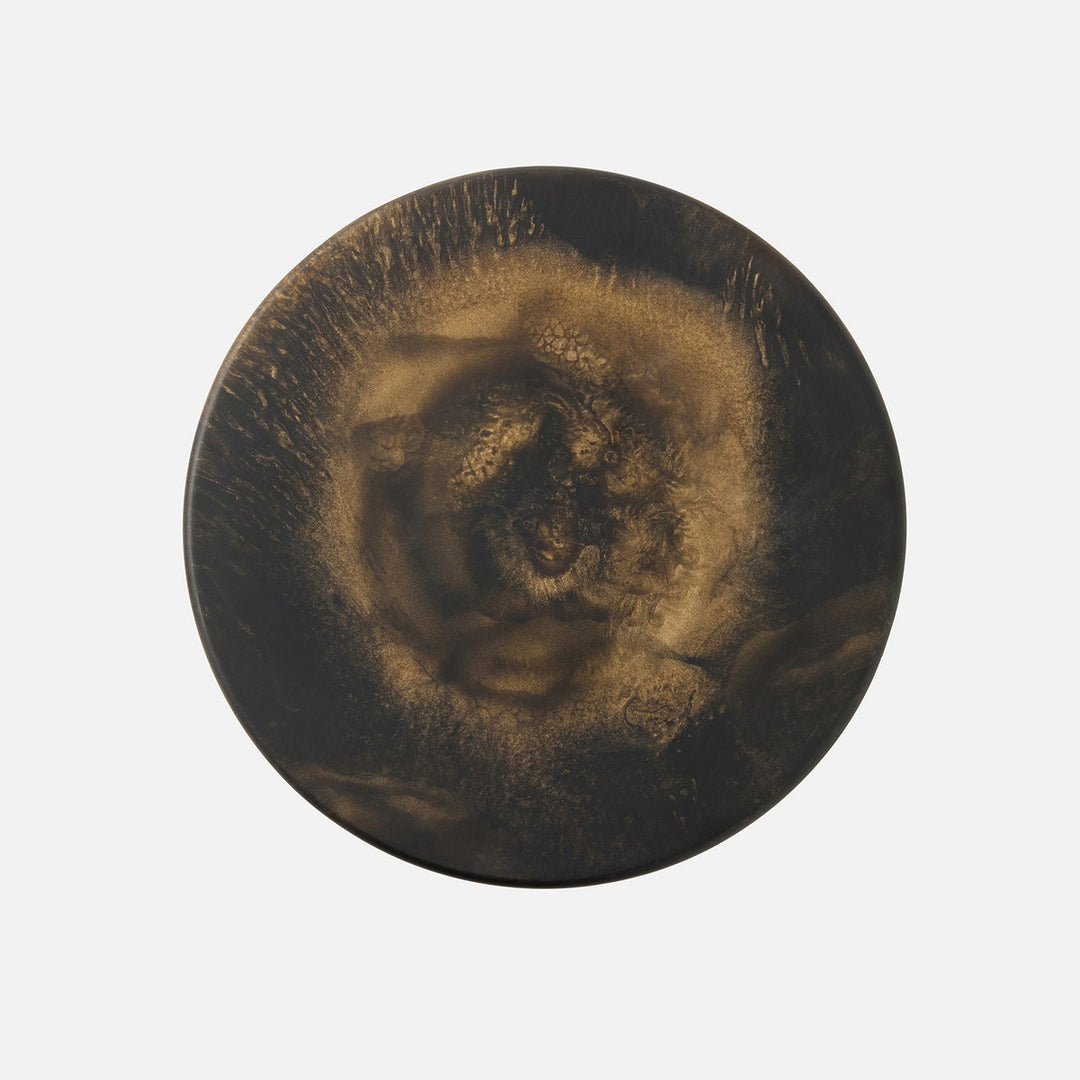 Hugo Black/Gold Swirled Cake Stand Resin Large