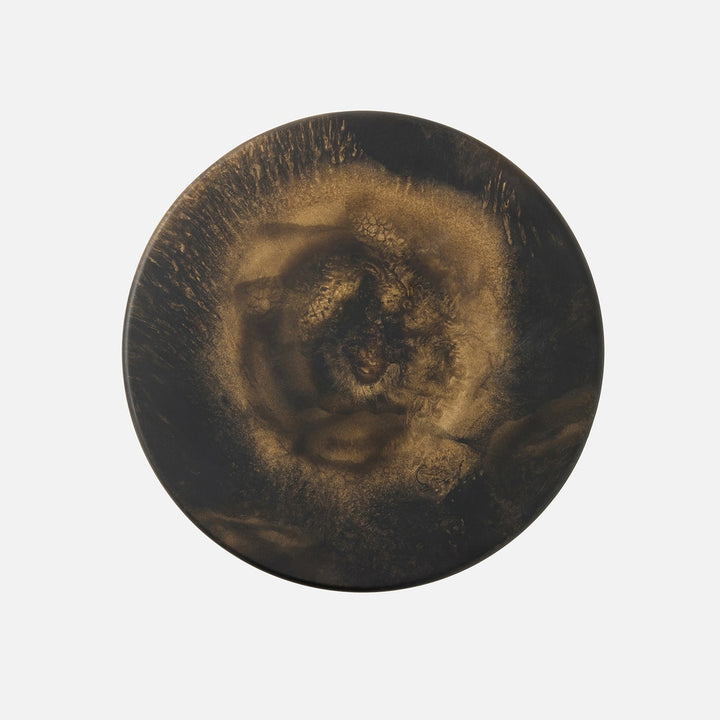 Hugo Black/Gold Swirled Cake Stand Resin Large