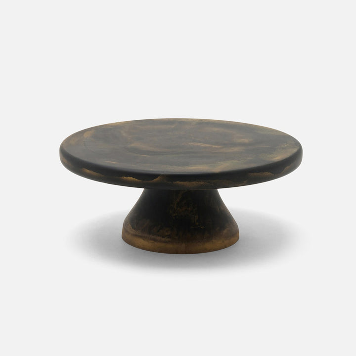 Hugo Black/Gold Swirled Cake Stand Resin Small