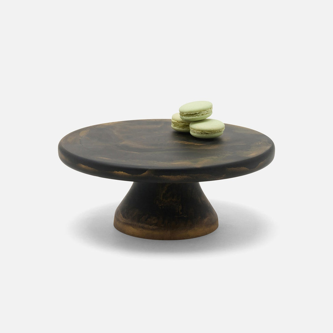 Hugo Black/Gold Swirled Cake Stand Resin Small