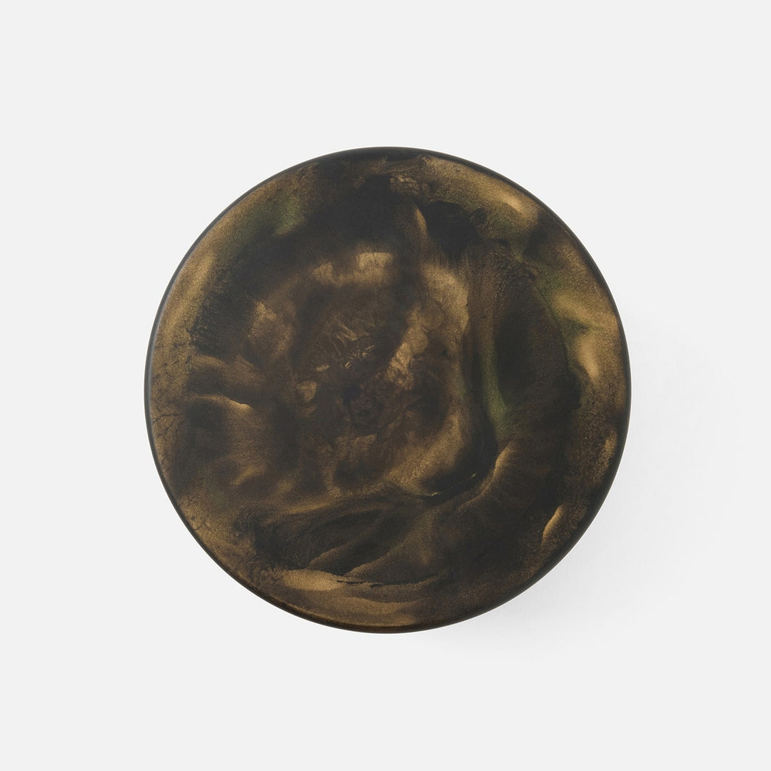 Hugo Black/Gold Swirled Cake Stand Resin Small