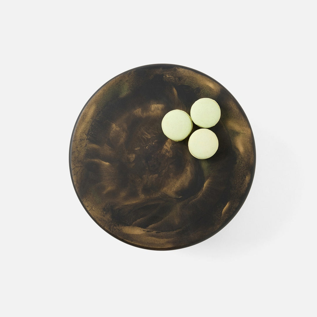 Hugo Black/Gold Swirled Cake Stand Resin Small