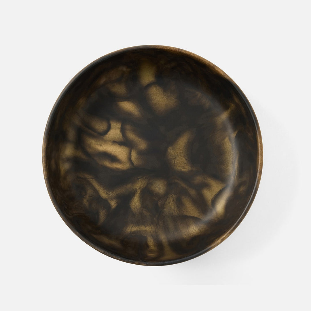 Hugo Black/Gold Swirled Serving Bowl Resin Large
