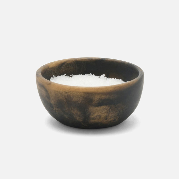 Hugo Black/Gold Swirled Mini Bowl 3"D X15"H Resin Pack/2