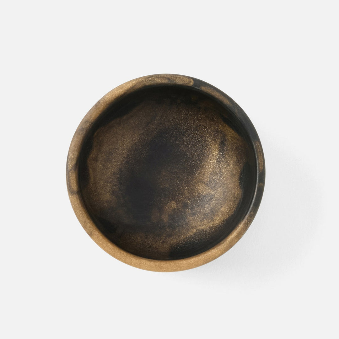 Hugo Black/Gold Swirled Pinch Bowl Resin Pack/2