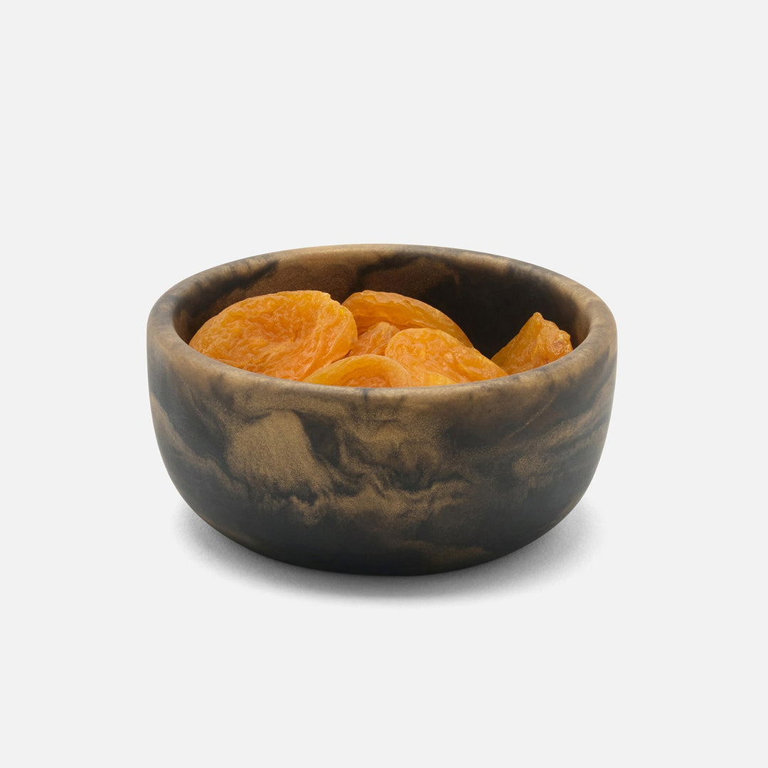 Hugo Black/Gold Swirled Hors D'Oeuvre Bowl 4"Dx150"H Resin Pack/2