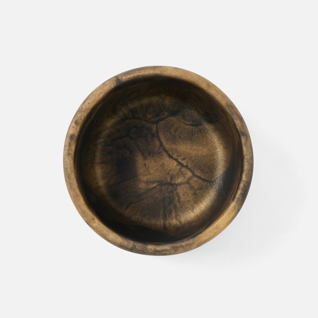 Hugo Black/Gold Swirled Hors D'Oeuvre Bowl 4"Dx150"H Resin Pack/2