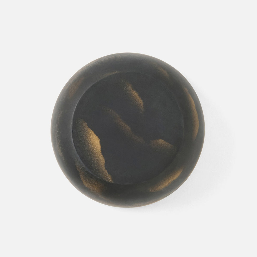 Hugo Black/Gold Swirled Hors D'Oeuvre Bowl 4"Dx150"H Resin Pack/2