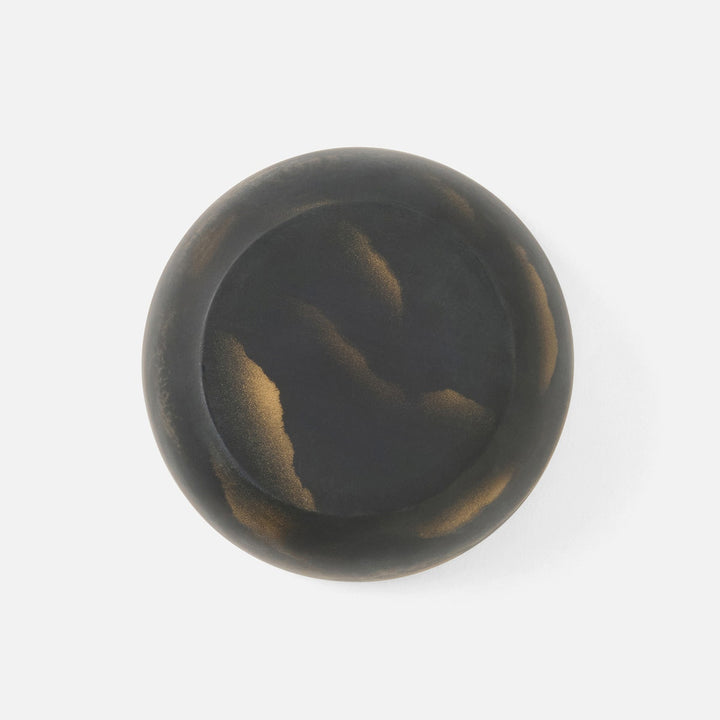 Hugo Black/Gold Swirled Hors D'Oeuvre Bowl 4"Dx150"H Resin Pack/2