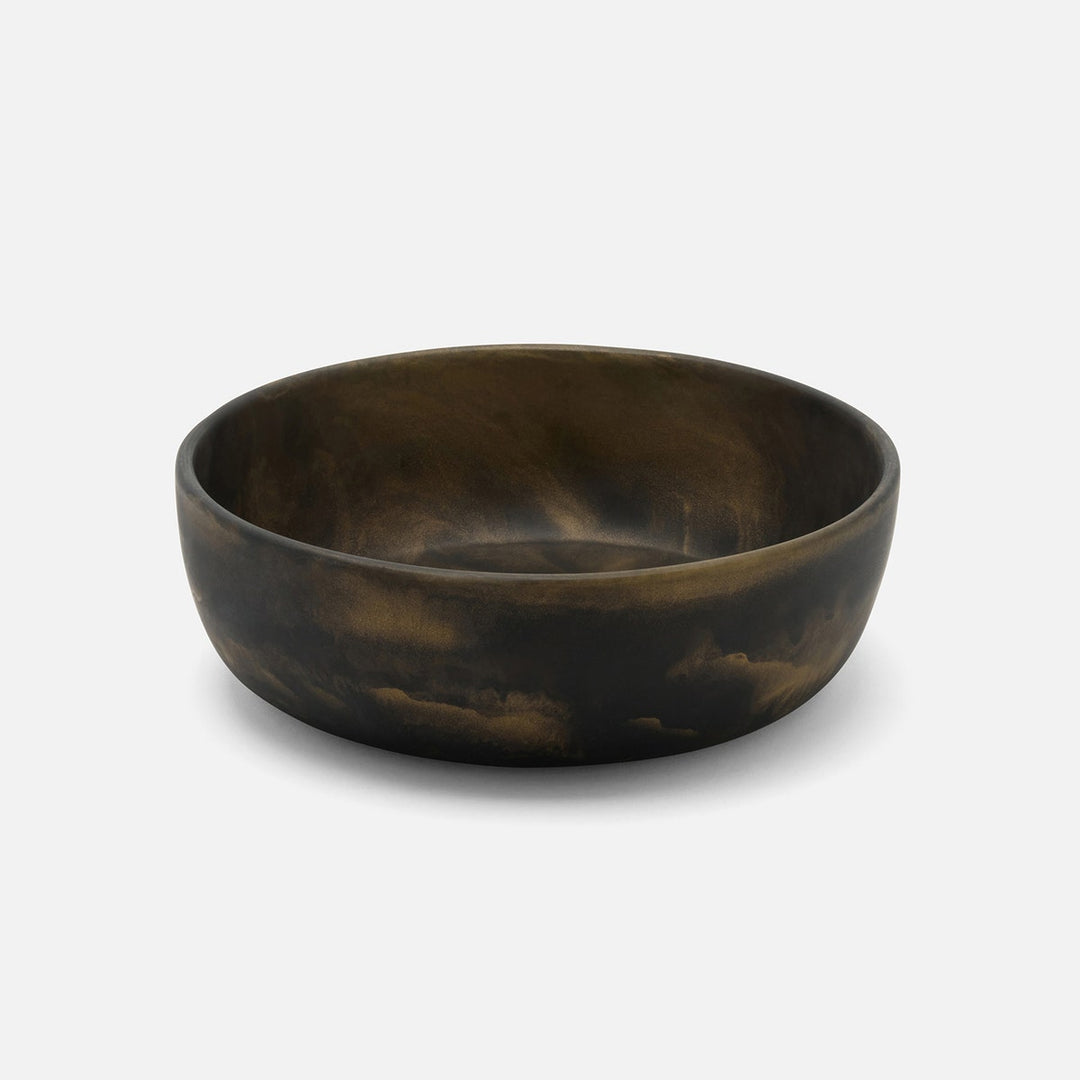 Hugo Black/Gold Swirled Serving Bowl Resin Small Pack/2